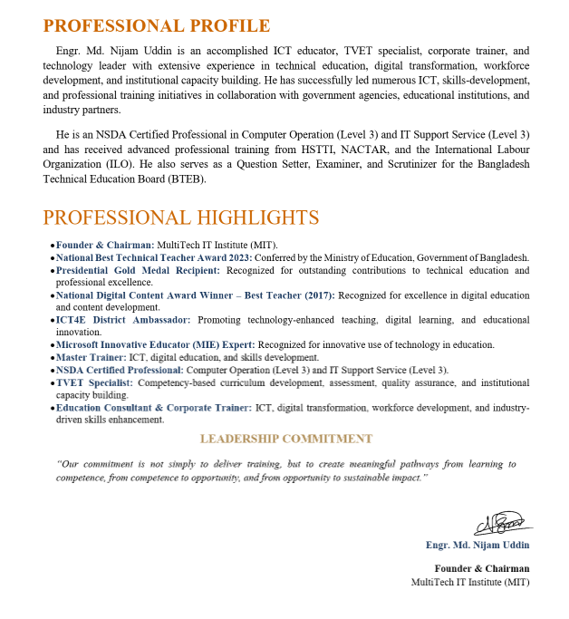 Professional profile